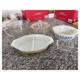 Assorted Pyrex, Fire-King, Glasbake, and Anchor Hocking Glass Bakeware and Kitchenware Lot