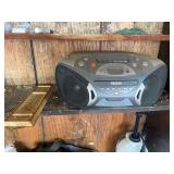 Nokomis Farmers Mutual Fire & Pana-Hillsboro Cyclone Mutual Insurance Companies Advertising Thermometer and RCA Twinbass Boombox