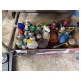 Assorted Automotive Fluids, Sprays, and Shop Chemicals Box Lot