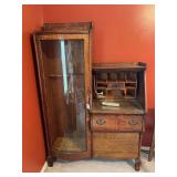 Quarter-Sawn Oak Combination Gun Cabinet and Secretary Desk