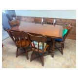 Wooden Dining Table and Chairs Set with Extension Leaves