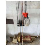 Assorted Fishing Equipment Lot Including Rods Reels Tackle Boxes and Accessories