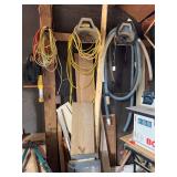 Assorted Workshop Equipment, Lumber, and Hoses Lot