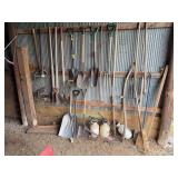 Assorted Long-Handled Garden and Farm Tools Collection