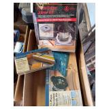 Woodworking Tool Lot with Craftsman Bis-Kit Plate Joiner, Rockler Universal Fence Clamps, and Rockler Template Guide Kit