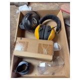Assorted Safety Equipment and John Deere Box