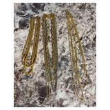 Group of Three Multi-Strand Metal Necklaces