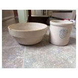 Stoneware Crock and Mixing Bowl Set with Uhl Pottery Co. Stencil