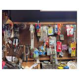 Assorted Pegboard Hardware and Shop Supplies Lot