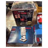 Bosch Colt Palm Router and Craftsman 1.5 HP Router Lot with Sanding Discs