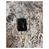 Assorted Gold Tone Fashion Necklaces Lot of Four