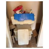 Assorted Plastic Storage Bins and Totes Collection