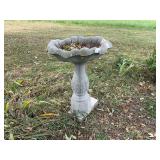 Concrete Bird Bath with Scalloped Basin