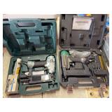 Hitachi Brad Nailer and Masterforce Crown Stapler Pneumatic Tool Set with Cases