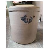 Stoneware Crock with Blue Stamp