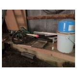 Water Pump and Pressure Tank Setup with Hoses and Hardware