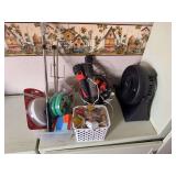 Lot of Miscellaneous Household Tools, Flashlights, Fan, and Smoke Detector