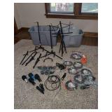 Audio Equipment Lot with Microphones, Stands, Cables, and Accessories