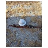 Leather Safety Belt and White Hard Hat Set