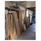 Assorted Lumber, Metal Panels, and Shop Materials