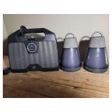 Audio Equipment Lot including ION Luma Duo Speakers and Portable Speaker Box