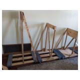 Custom Wooden Rolling Display Rack with Casters