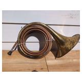 Large Circular Brass Horn with Copper Tubing