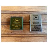(2) John Deere Lighter + Tape Measure