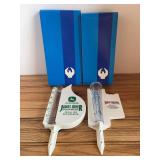 (2) John Deere + Farm Collector Rain Gauges NIB