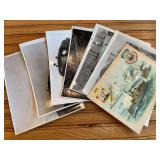 (7) Locomotive Pictures + Ship Print