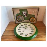 (2) John Deere Clock + Thermometer
