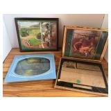 (4) John Deere Pictures + Glass
