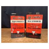 (2) De Laval Cream Separator Oil Cans