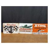 (3) Dunlop, Stihl, Johnson SST Signs