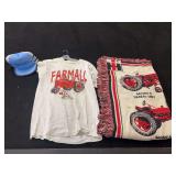 (3) Farmall Shirt, Blanket, + Ertl Hat
