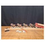 (3) Budweiser Wagon, Plow, Case Paperweight