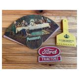 (3) Ford Fan, Ice Scraper, Patch