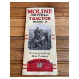 Moline Universal D Tractor Sales Literature