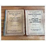 (2) John Deere Harvester Works Repair Catalogs
