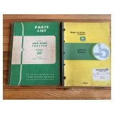 (2) John Deere 50 Tractor Service Manual + Parts List