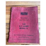 B.F. Avery Model A Tractor Manual
