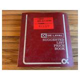 De Laval List Price Book