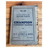 B.F. Avery Champion Harvesting Machines Manual