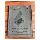Hart-Parr 22-40 Tractor Repair Price List