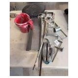 Drywall and Painting Hand Tools Lot Including Mud Pan and Mixer Paddles