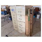 Lot of Two Metal Filing Cabinets, LED Recessed Lighting Panels, Shutters, and More