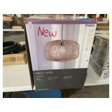 Allen + Roth Harlowe Black Finish Natural Rattan Pendant Light Fixture