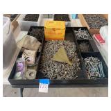 Assorted Hardware Organizer Tray with Nails, Screws, Bolts, and Washers