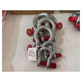 Assorted Galvanized Rigging Shackles with Red Pins