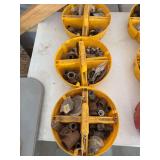 Assorted Metal Pipe Fittings and Hardware in Stacker Organizer